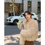DERMEARNE Faux Fur Coat Womens Clothing 2025 New Fashion Casual Imitation Fox Fur Coat Female  Short Loose Comfortable Winter Jacket