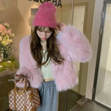 DERMEARNE Faux Fur Coat Womens Clothing 2025 New Fashion Casual Imitation Fox Fur Coat Female  Short Loose Comfortable Winter Jacket