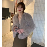 DERMEARNE Faux Fur Coat Womens Clothing 2025 New Fashion Casual Imitation Fox Fur Coat Female  Short Loose Comfortable Winter Jacket