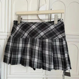 DERMEARNE French Retro Elegant Y2k 3 Piece Sets Women Vintage Solid Long Sleeve Sweater + Lace Casual Vest + Plaid Chic Skirt Autumn 2025