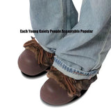 DERMEARNE Fur Women Snow Ankle Boots Flats Platform Warm Shoes Woman Designer Winter New Trend Plush Casual Cozy Sneakers Botas Mujer