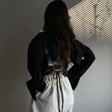 DERMEARNE Gidyq Korean Bandage Shirt Women Fashion Backless Sexy Blouse Office Ladies Casual Slim Chic Turn Down Collar Long Sleeve Tops