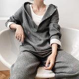 Women Fall Winter Oversized Hoodies Pants Two Piece Set Hooded Sweater Korean Casual Tracksuits Sweatshirt Lady Suit