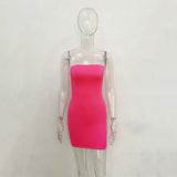 DERMEARNE Sexy Strapless Party Club Bodycon Dresses Women Fashion Solid Backless Dress Women Clothes 2025 Off Shoulder Bodycon Tube Dress
