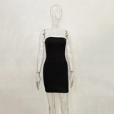 DERMEARNE Sexy Strapless Party Club Bodycon Dresses Women Fashion Solid Backless Dress Women Clothes 2025 Off Shoulder Bodycon Tube Dress