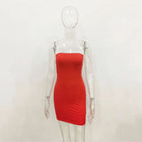 DERMEARNE Sexy Strapless Party Club Bodycon Dresses Women Fashion Solid Backless Dress Women Clothes 2025 Off Shoulder Bodycon Tube Dress