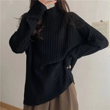Multicolor Turtleneck Knitted Sweater Women New Long Sleeved Loose Pullover Sweaters Autumn Winter Fashion 2022