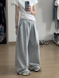 DERMEARNE HOUZHOU Vintage Baggy Sweatpants Women Autumn 2025 New Y2k Korean Loose Wide Leg Pants Zipper Fly Casual Sports Pants Streetwear