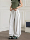 DERMEARNE HOUZHOU Vintage Baggy Sweatpants Women Autumn 2025 New Y2k Korean Loose Wide Leg Pants Zipper Fly Casual Sports Pants Streetwear