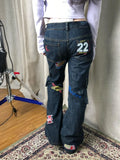 DERMEARNE HOUZHOU Y2k Graphic Cargo Jeans Women Harajuku Grunge Low Waist Denim Trouser Vintage High Street Aesthetic Japanese 2000s Jeans