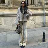 DERMEARNE HXAO Crop Bow Lace-Up Blouse Women's Shirt Summer 2025 O-Neck Long Sleeve Loose Shirt Elegant Fashion All-Match Ladies Blouses