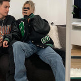 Womens College Coats and Jackets High Street Hip-Hop Baseball Harajuku Street Casual Coat Loose Stitching Varsity Jacket new ins