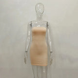 DERMEARNE Sexy Strapless Party Club Bodycon Dresses Women Fashion Solid Backless Dress Women Clothes 2025 Off Shoulder Bodycon Tube Dress