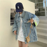 DERMEARNE High Street Fashion Oversized Denim Jacket Women Korean Loose Long Sleeve Button Down Jean Jackets Female 2024 New