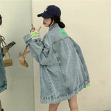 DERMEARNE High Street Fashion Oversized Denim Jacket Women Korean Loose Long Sleeve Button Down Jean Jackets Female 2024 New