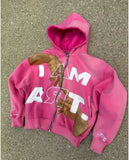 DERMEARNE Hip-hop Trendy Streetwear Y2K Harajuku American Retro Letter Print Zipper Hoodie Men's Punk Casual Colorful Oversized Sweatshirt