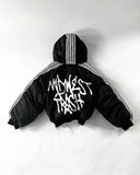 DERMEARNE Hip hop trend Harajuku striped loose zipper coat Warm cotton-padded jacket New Street fashion personality men winter jacket