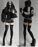 DERMEARNE Hip hop trend Harajuku striped loose zipper coat Warm cotton-padded jacket New Street fashion personality men winter jacket