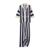 DERMEARNE Hollow Knit Clothes Stylish Women's Knitted Shirt Pants Set with Hollow Out V Neck Single-breasted Blouse High Waist for Summer