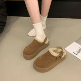 DERMEARNE House Slippers Platform Butterfly-Knot Shoes Woman 2025 Winter Footwear Fur Flip Flops Cover Toe Pantofle Soft Plush New Slides