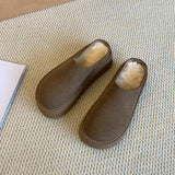 DERMEARNE House Slippers Platform Butterfly-Knot Shoes Woman 2025 Winter Footwear Fur Flip Flops Cover Toe Pantofle Soft Plush New Slides