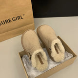 DERMEARNE House Slippers Platform Butterfly-Knot Shoes Woman 2025 Winter Footwear Fur Flip Flops Cover Toe Pantofle Soft Plush New Slides