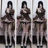 DERMEARNE Japanese Sweet Lolita 2 Piece Sets Women Retro Off Shoulder Bow Blouse Tops Plaid Cake Mini Skirt Girls Kawaii Y2k Slim Outfits