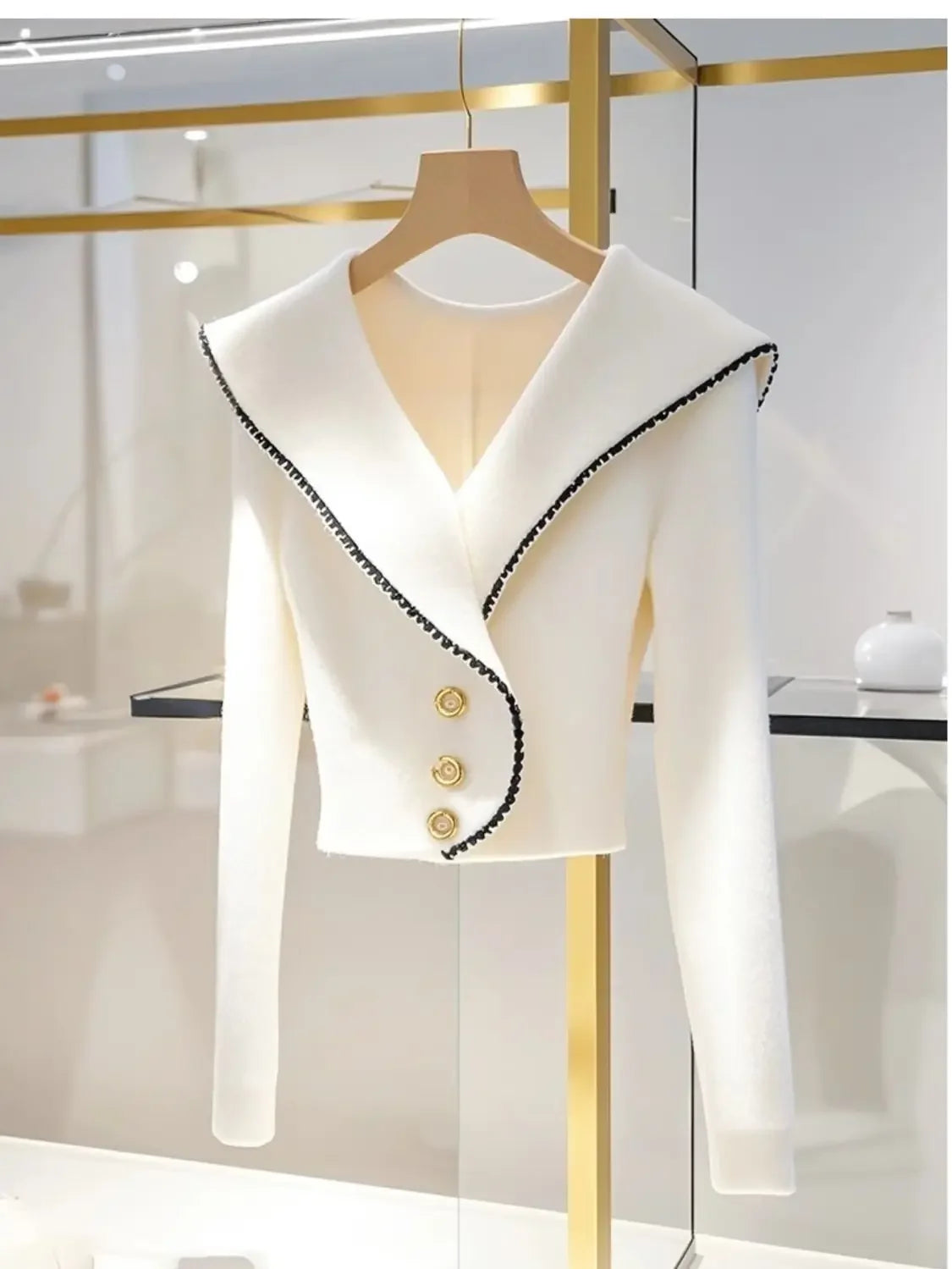 DERMEARNE Korean Fashion Knitted Cardigan Women Clothing Autumn New Vintage Chic Slimming Short Sweater Women Coats Tops Button Vintage