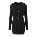 DERMEARNE Korean Fashion Long Cardigans For Woman Knitted Long Sleeve Top Button Up Cardigan Black Open Front Cardigan With Pockets Brown