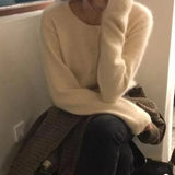 DERMEARNE Korean Round Neck Knitted Cardigan Women Autumn Winter Simple Single Breasted Sweaters Woman Solid Color Long Sleeve Cardigans