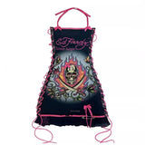 DERMEARNE Lace Up Halter Punk Mini Dresses Skull Printed Gothic Dresses Sleeveless Y2k Party Club Dresses Sexy Festival Dresses For Women