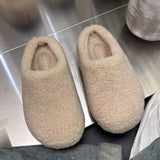 DERMEARNE Leopard Platform Fur Slippers Women Home Cotton Shoes Winter Warm Casual Plush Mules 2025 Trend Flip Flop Woman Snow Botas Mujer