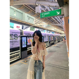 DERMEARNE MEXZT Sweet Ruffles Dress Women Y2K Slash Neck Bandage Robe Vintage Streetwear Hollow Out Dresses Korean Tunic Maxi Vestidos New