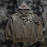 DERMEARNE Men Hoodies Autumn Winter Harajuku Letter Y2k Korean Fashion Print Oversized Pullover Hip Hop Long Sleeve Hooded Street Graphic