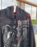 DERMEARNE Men Hoodies Autumn Winter Harajuku Letter Y2k Korean Fashion Print Oversized Pullover Hip Hop Long Sleeve Hooded Street Graphic