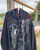 DERMEARNE Men Hoodies Autumn Winter Harajuku Letter Y2k Korean Fashion Print Oversized Pullover Hip Hop Long Sleeve Hooded Street Graphic