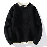 DERMEARNE Men Women Autumn Winter Striped Pullovers Fashion Casual Knitted Sweaters Thick Warm Round Neck Sweaters High-quality Tops 2025