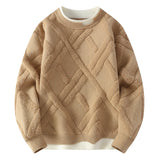 DERMEARNE Men Women Autumn Winter Striped Pullovers Fashion Casual Knitted Sweaters Thick Warm Round Neck Sweaters High-quality Tops 2025