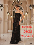 DERMEARNE Mingmingxi Formal Occasion Dresses Maxi Black Appliques Dresses For Dancing Parties Long Elegant Party Dresses Women 2025 New In
