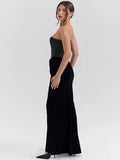 DERMEARNE Mozision Off-shoulder Strapless Sexy Maxi Dress For Women Elegant Sleeveless Backless Bodycon Club Party Evening Long Dress