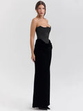 DERMEARNE Mozision Off-shoulder Strapless Sexy Maxi Dress For Women Elegant Sleeveless Backless Bodycon Club Party Evening Long Dress