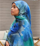 DERMEARNE New Style Malaysian Plain Crinkle Satin Chiffon Hijabs for Women in Satin Dubai Kuwaiti Satin Ribbon Ombre Vela Watercolor Hijab