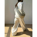 DERMEARNE Off white Jeans Women Y2K Hip Hop Vintage High Waisted Jeans Straight Streetwear Casual Loose Large Size Wide Leg Denim Pants