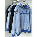 DERMEARNE Oversized Hoodies Women Fashion Design Couples Hoodie American Vintage Casual Letter Printied Hooded Coats Autumn Trend Jackets