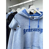 DERMEARNE Oversized Hoodies Women Fashion Design Couples Hoodie American Vintage Casual Letter Printied Hooded Coats Autumn Trend Jackets