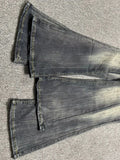 DERMEARNE Oversized Washed Denim Flare Pants Women Spring Summer High Waist Slim Black Grey Jeans American Style Vintage Long Pants