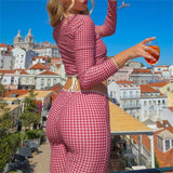 DERMEARNE Plaid Outfits Long Sleeve Tie Front Crop Tops + Low Waist Capris Pants Set Vintage Cottage Slilm Fit T-shirt Women Y2k Outfits