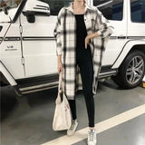 DERMEARNE Plaid Shirt Women's 2025 Spring and Autumn Leisure Loose Long Sleeve Mid-Length over-the-Knee Sun Protection Top Coat