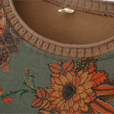 DERMEARNE Plus Size Long Sleeve T-Shirt Women's Clothing Spring Autumn Casual Large Floral Print Bottoming Tops Senior O-Neck Tees