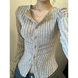 DERMEARNE Polo Neck T Shirt for Women Knitted Striped Plain Slim Woman Tshirt Long Sleeve Casual Tops New Youth in Trend 2025 Hot Pulovers